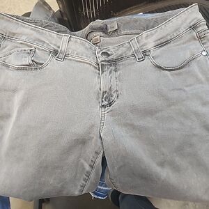 Paige Venice Gray Wash Slim Fit Crop Denim Jeans Mid Rise Modern Style Sz 28x24